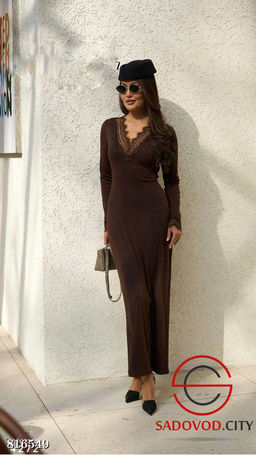 Платье с кружевом на манжете и на V вырезе - Bruno фото 4