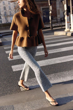 KNIT PEPLUM CARDIGAN