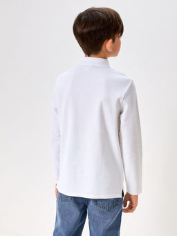 20140830018, Сорочка-поло верхняя для мальчиков Rojer белый Acoola  фото 2