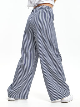 Брюки палаццо спортивные штаны для девочки UD 7949 синяя полоска - Mini maxi фото 4