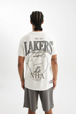 DeFactoFit Футболка стандартного кроя с короткими рукавами и круглым вырезом НБА Лос-Анджелес Лейкерс  фото 6