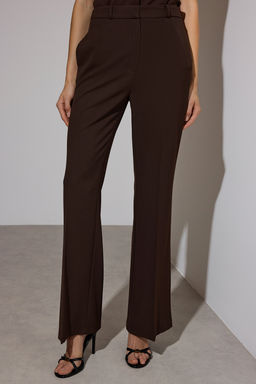 Kahverengi Limited Edition Flare Kal?p Kumas Pantolon TWOAW26PL00056 - Trendyolmilla фото 3