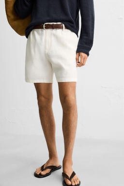 LINEN/COTTON BERMUDA SHORTS - Zara фото 14