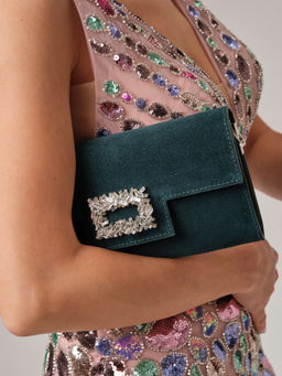 Замшевый клатч Deboro 31016 форест