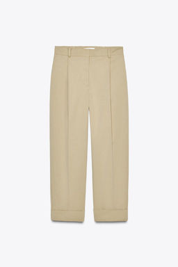CHINO TROUSERS WITH TURN-UP HEMS - Zara фото 3