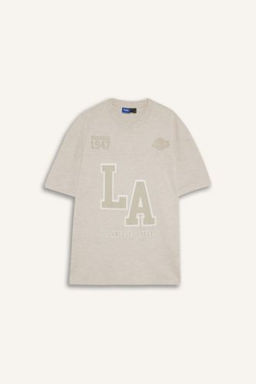 DeFactoFit NBA Los Angeles Lakers Oversize Genis Kal?p Bisiklet Yaka Sporcu K?sa Kollu Pike Tisort  фото 2