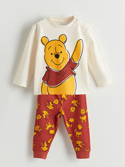 Bisiklet Yaka Winnie the Pooh Bask?l? Erkek ?ocuk Pijama Tak?m
