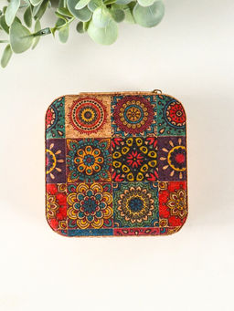 Шкатулка для украшений «Восточный ковёр», пробка, кожзам, 10×10×5 см