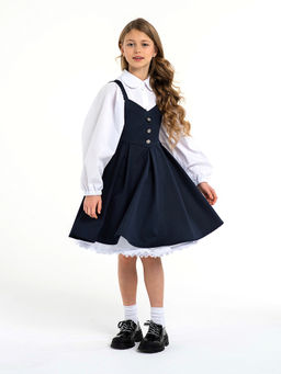 Синий школьный сарафан Mooriposh, модель 0247 фото 6