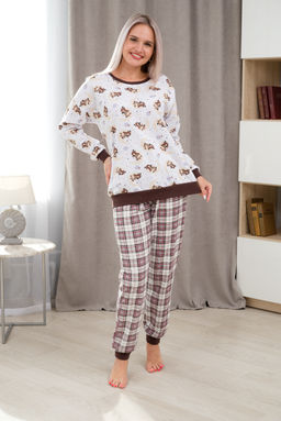 Пижама женская из джемпера и брюк из футера Олененок бычок
