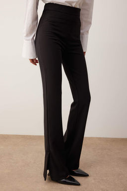 Siyah Wide Leg/Genis Paca Esnek Kal?n Orme Pantolon TWOAW26PL00073 - Trendyolmilla фото 3