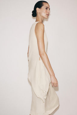 FALDA MIDI EFECTO DOBLE / Crudo - Zara фото 4