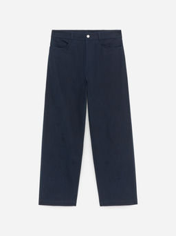 Pantalones de sarga de algod?n de corte relajado