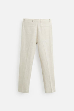 100% LINEN PLEATED TROUSERS - Zara фото 19
