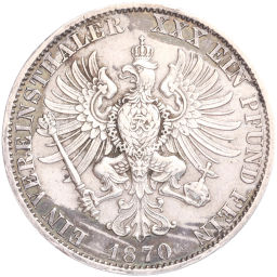 Монета 1 союзный талер 1870 года A Пруссия