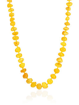 Янтарные бусы Галька пёстрая медовая