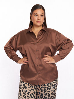 Атласная рубашка BL11537BRW19