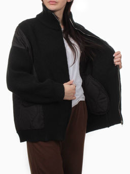 3155 BLACK Куртка-кардиган женская (90% хлопок, 10% синтепон) - Fashion фото 7