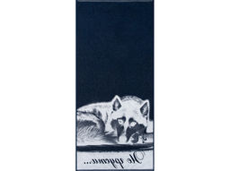 Полотенце махровое 6с102.411ж1 Не грусти (темно-синий2) 67х150см