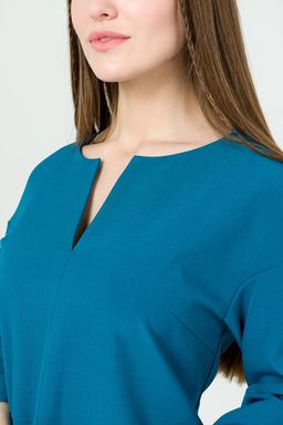 Платье А-силуэта однотонное бирюзовое - Odis фото 5