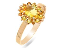 Кольцо из серебра цитрин кварц, СПН4053п