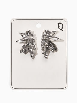 Цена за 2 шт. Серьги металл "Цветы половинки", цвет серебро