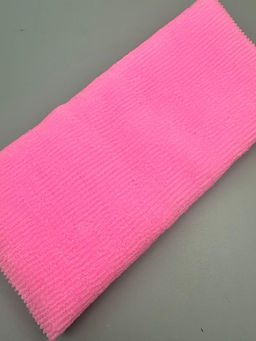 Bath Towel Мочалка-полотенце для душа с пилинг-эффектом / Nylon Long Exfoliating Towel, жесткая, розовый