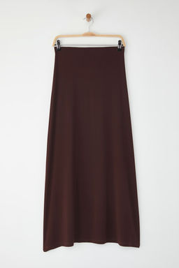 TRENDYOLMILLA Siyah Vucuda Oturan Bal?k Form Esnek Orme Maxi Etek TWOSS24ET00155  фото 5