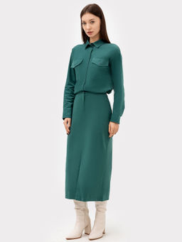 Рубашка женская в пыльно-изумрудном цвете т.пыльно -изумрудный 122897/1 - Mark formelle фото 5