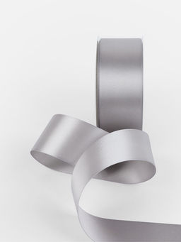 Лента атласная TEIRA, двухсторонняя, 38 мм, 25±1 м, цвет серебряный №837