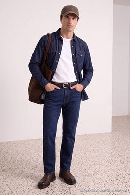 Gece Mavisi Normal Kal_p/Regular Fit Erkek Jeans TMNAW27JE00012