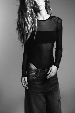 TULLE COMBINED BODYSUIT - Zara фото 14