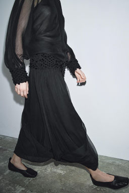 ZW COLLECTION SEMI-SHEER BLOUSE - Zara фото 9
