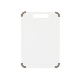 50425 GIPFEL Доска разделочная ECO 35х24 см с желобом для удержания жидкости, с силиконовыми ножками против скольжения. Материал: пластик, силикон. Цвет доски: белый, цвет ножек: серый  фото 2