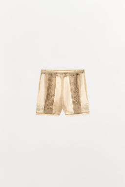 SHORTS ORGANZA ESTAMPADO BORDADOS / Crudo - Zara фото 3