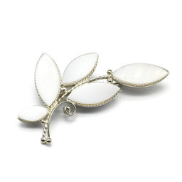 Брошь кахолонг "Веточка" 53*33мм