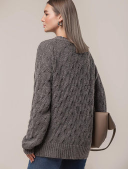 VILATTE / Джемпер крупной вязки из уютной пряжи с ангорой и мохером фото 5