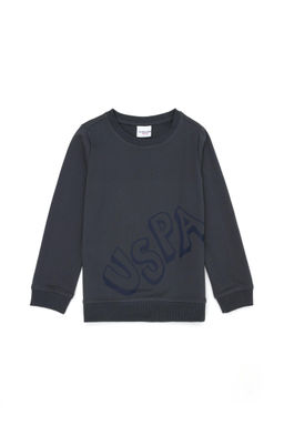 U. S. Polo Assn / Детская базовая толстовка с круглым вырезом антрацитового цвета