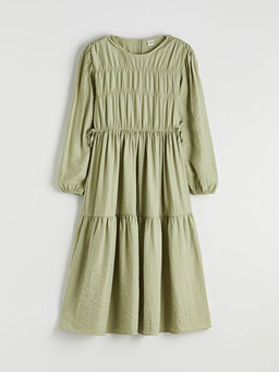 Bisiklet Yaka B?zg?l? K?z ?ocuk Elbise