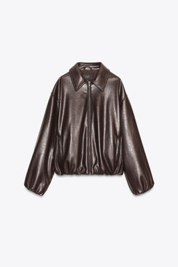 FAUX LEATHER BOMBER JACKET - Zara фото 23