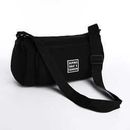 Сумка молодёжная на молнии, 35×13×15 см, чёрная