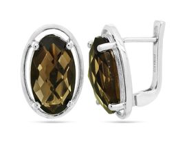 Серьги из серебра раухтопаз, Симона