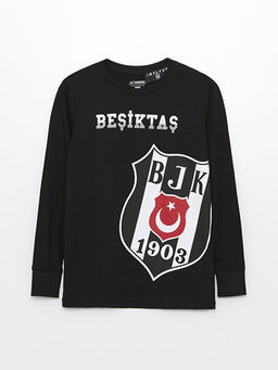 Bisiklet Yaka Be?ikta? Bask?l? Uzun Kollu Erkek ?ocuk Pijama Tak?m? - Waikiki фото 2