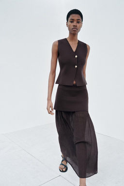 COMBINED PLEATED KNIT SKIRT - Zara фото 22