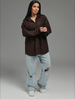 Стелла рубашка женская (шоколад) - Lovetex фото 4