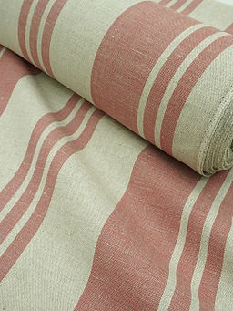 Холст-дорожка Бордовые полосы (на суровом), ш.0.5м, лен-49%, хлопок-51%, 230гр/м.кв