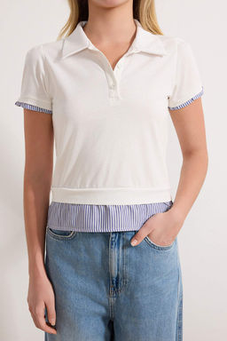 Bordo Regular/Normal Kal?p Polo Yaka Dokuma Detayl? Tok %100 Pamuk Orme Bluz TWOSS26BZ00263 - Trendyolmilla фото 7