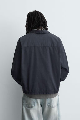 DENIM ZIP-UP POLO SHIRT - Zara фото 3