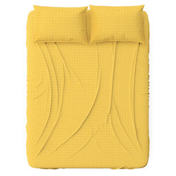 Простыня 1,5 спальная Созвездие, желтый 150х220см, бязь Комфорт 121г/м2, хлопок 100%, упаковка классическая ПВХ 28х41см, Домашняя мода (Россия)