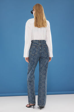 Mavi Jakarl? Yuksek Bel Wide Leg Jeans TWOSS25JE00199 - Trendyolmilla фото 5